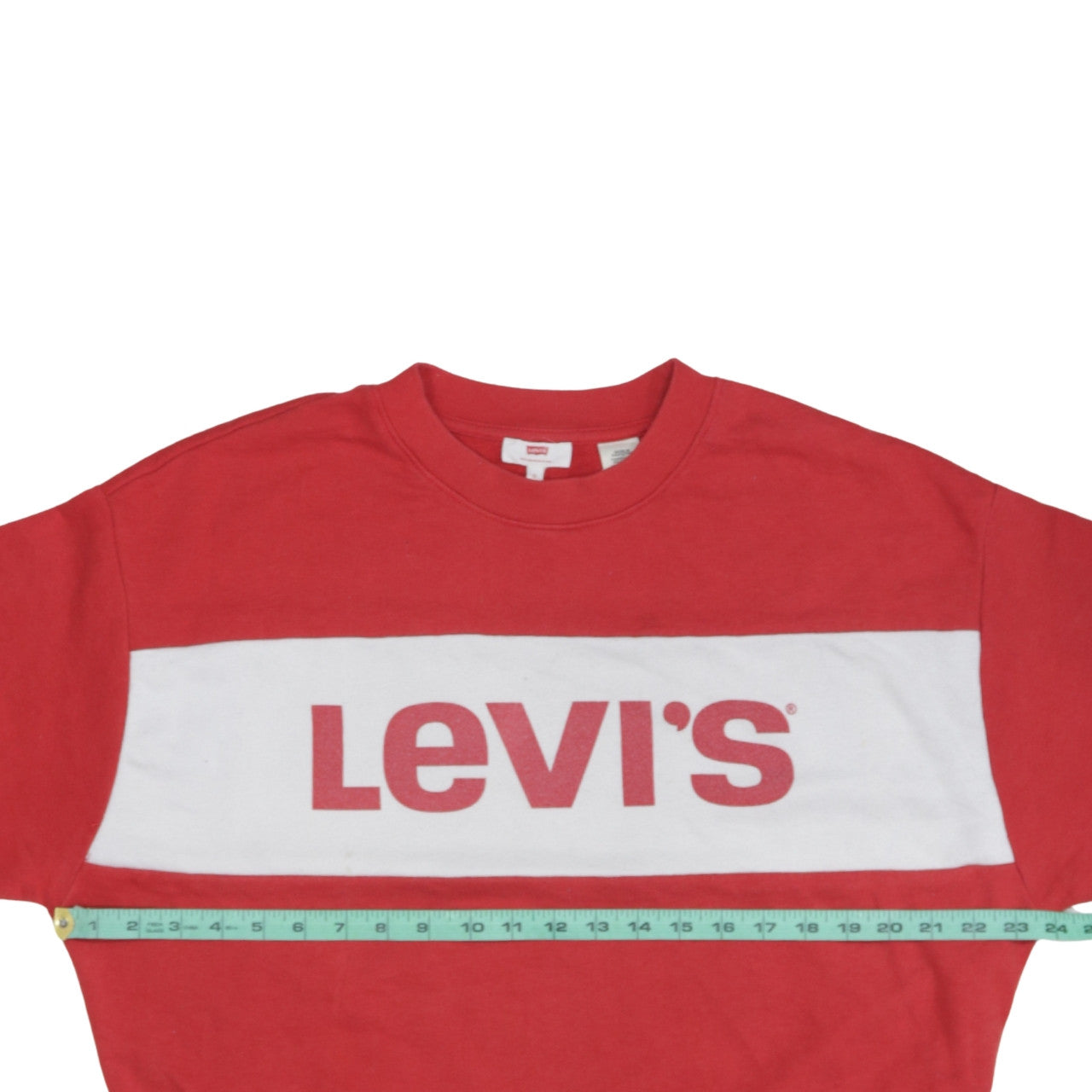 Levi's Women's Red Logo Crew Neck Pullover Sweatshirt Size S