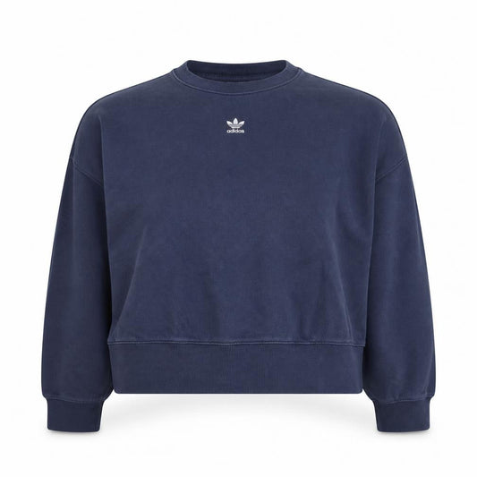 Adidas Women Navy Blue Crew Neck Sweatshirt Size 22 XL