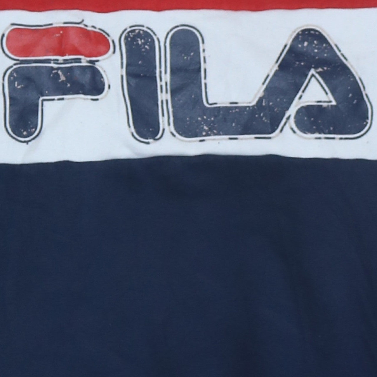 FILA Boys Blue Red Colourblock Sweatshirt 164cm Cotton Blend Logo Crew Neck