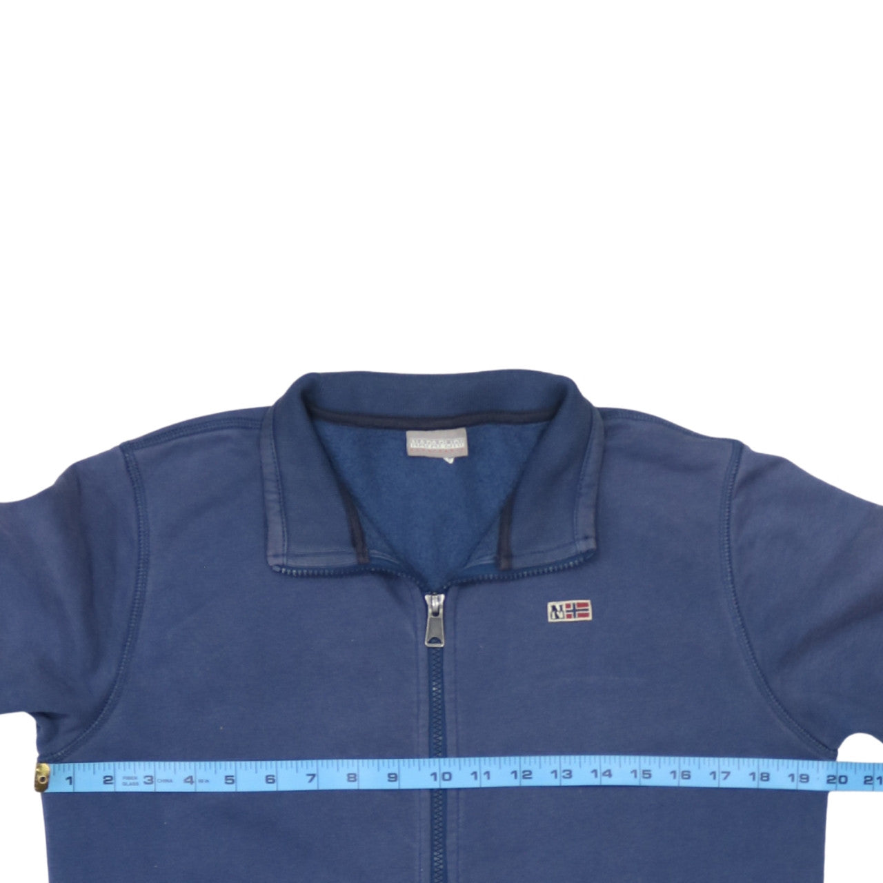 Napapijri Mens Blue Full Zip Sweatshirt Size L Logo Outdoor
