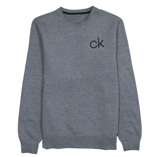 Calvin Klein Men's Grey Logo Sweatshirt Size S Crew Neck Pullover