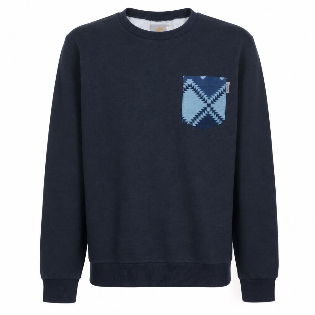 Carhartt Men’s Blue Eaton Pocket Crew Neck Sweatshirt Size M