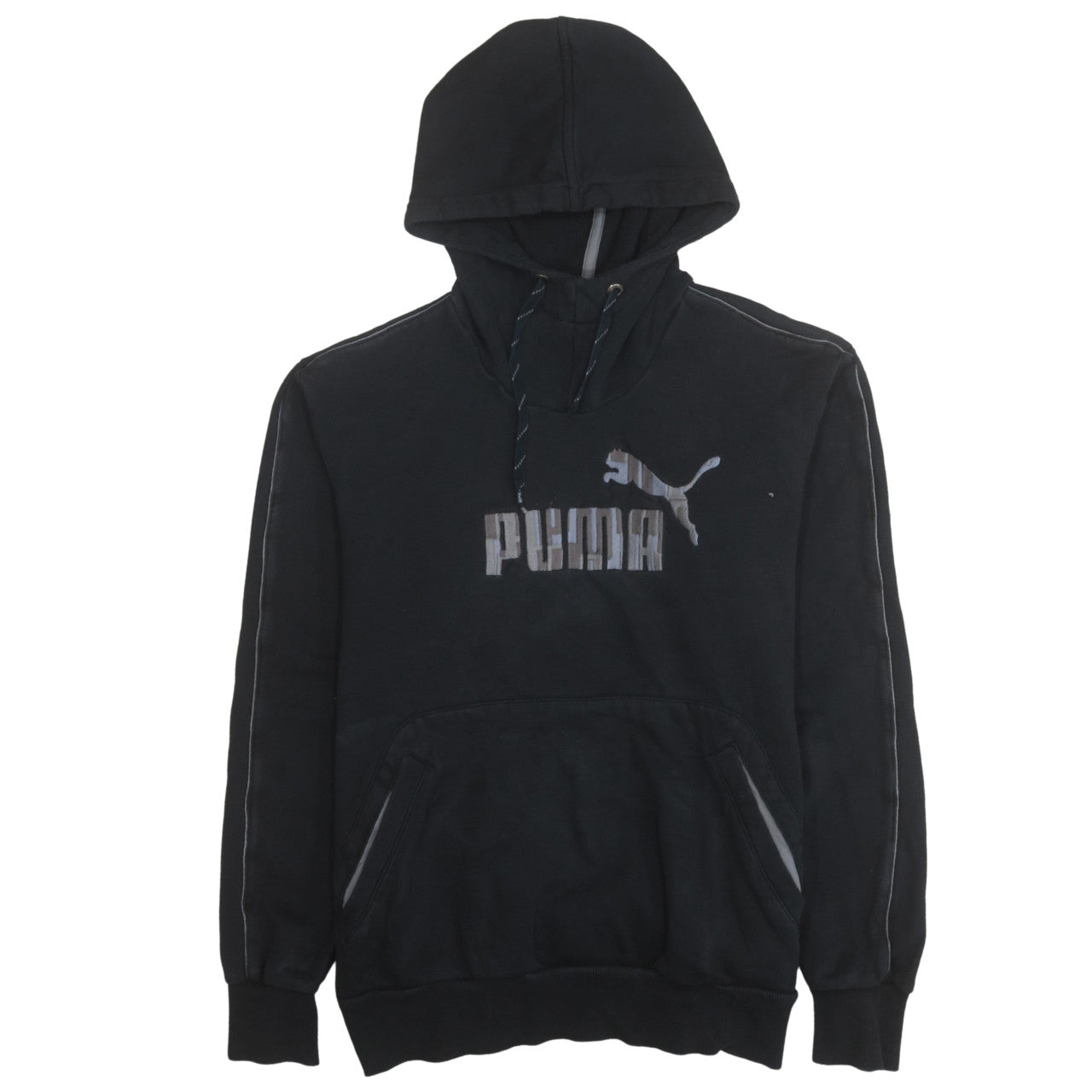 Puma Mens Black Pullover Hoodie Logo Fleece Sweatshirt M