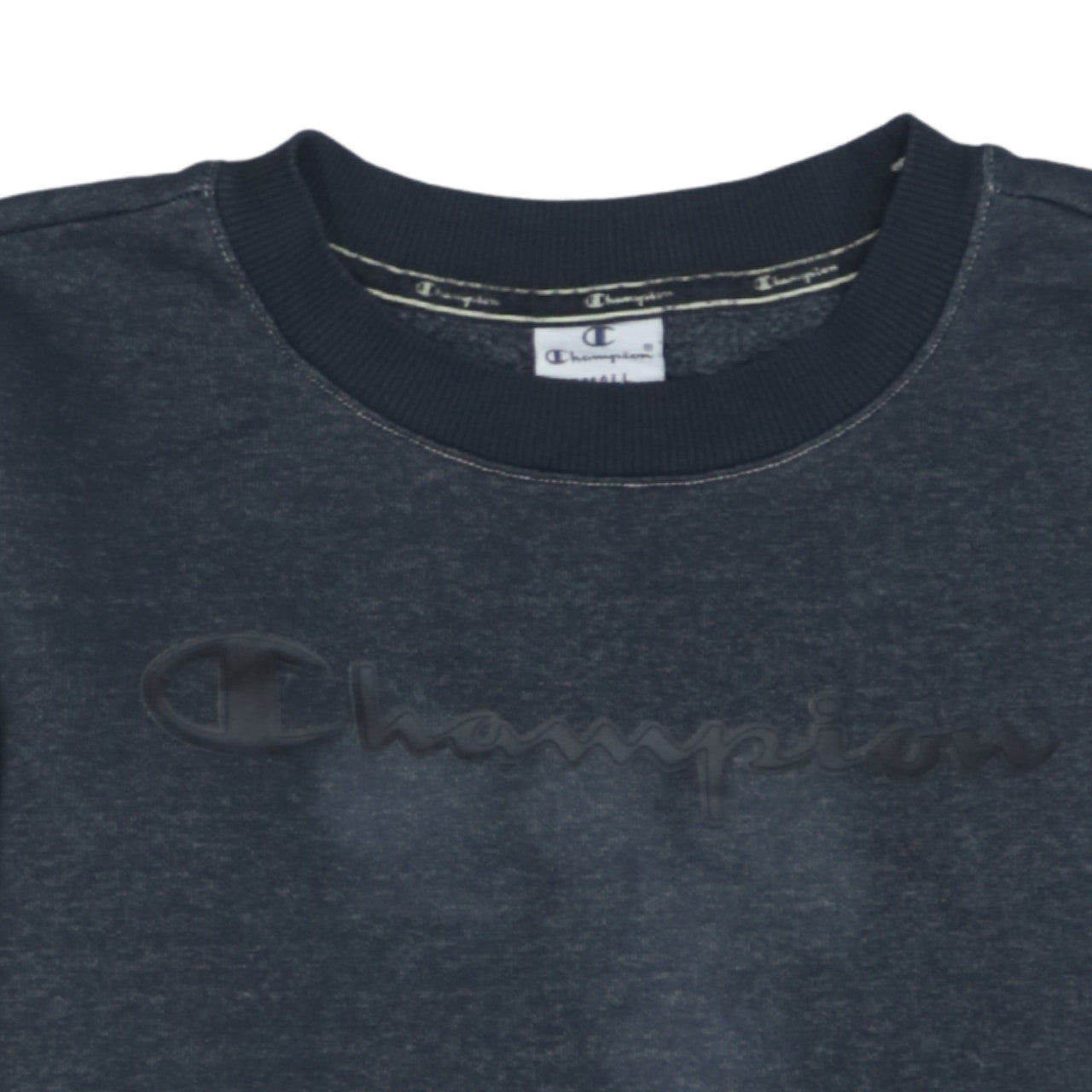 Champion Womens Navy Blue Small Pullover Sweatshirt Logo Crew Neck