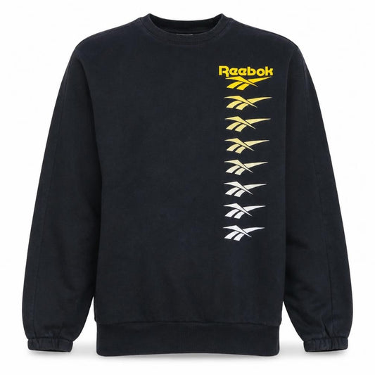 Reebok Men’s Black Graphic Logo Pullover Sweatshirt Size L