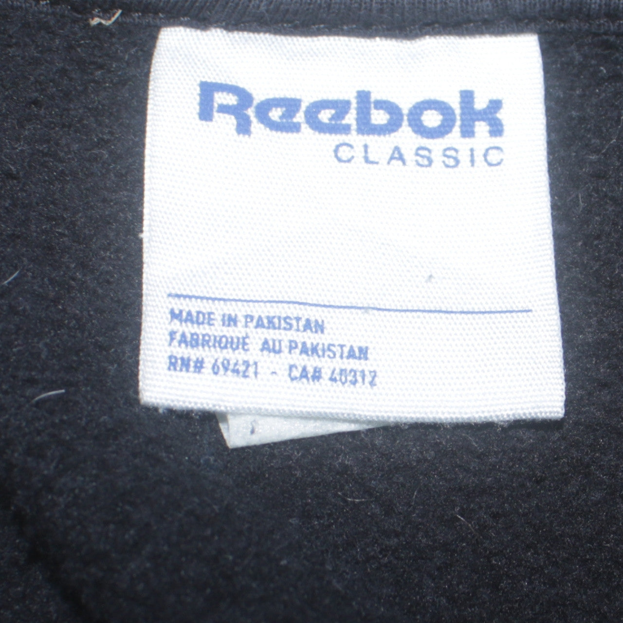 Reebok Men’s Black Graphic Logo Pullover Sweatshirt Size L