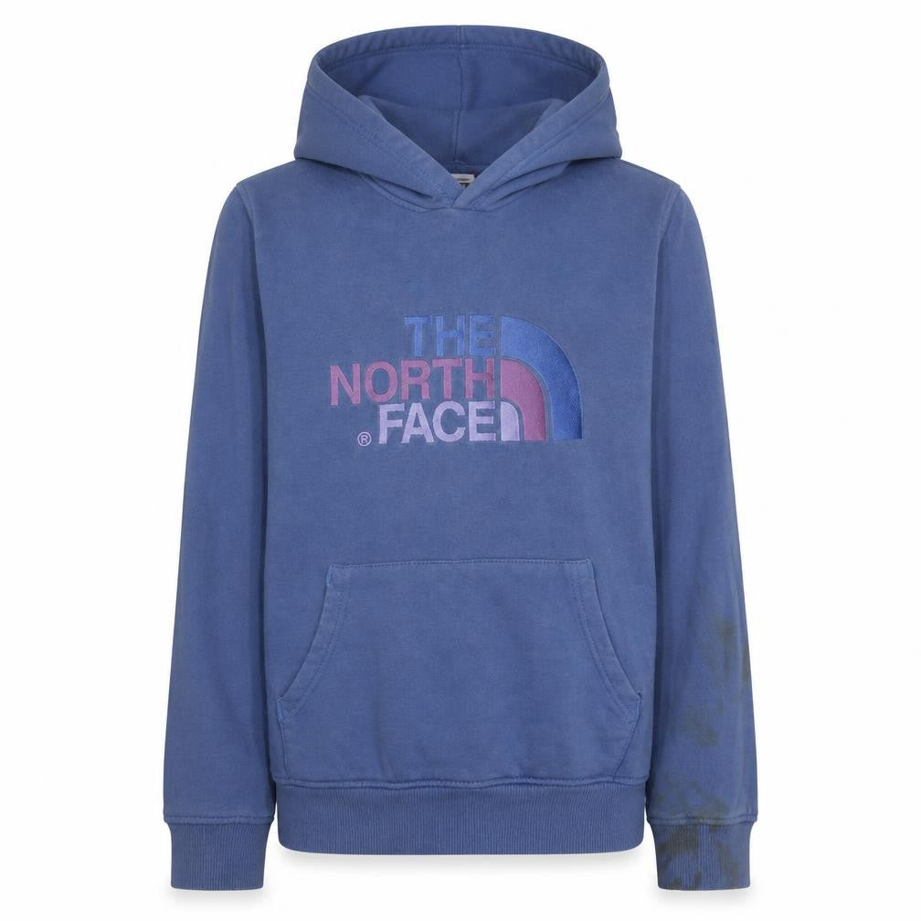 The North Face Girls Blue Pullover Hoodie L Youth Cotton Logo Jumper