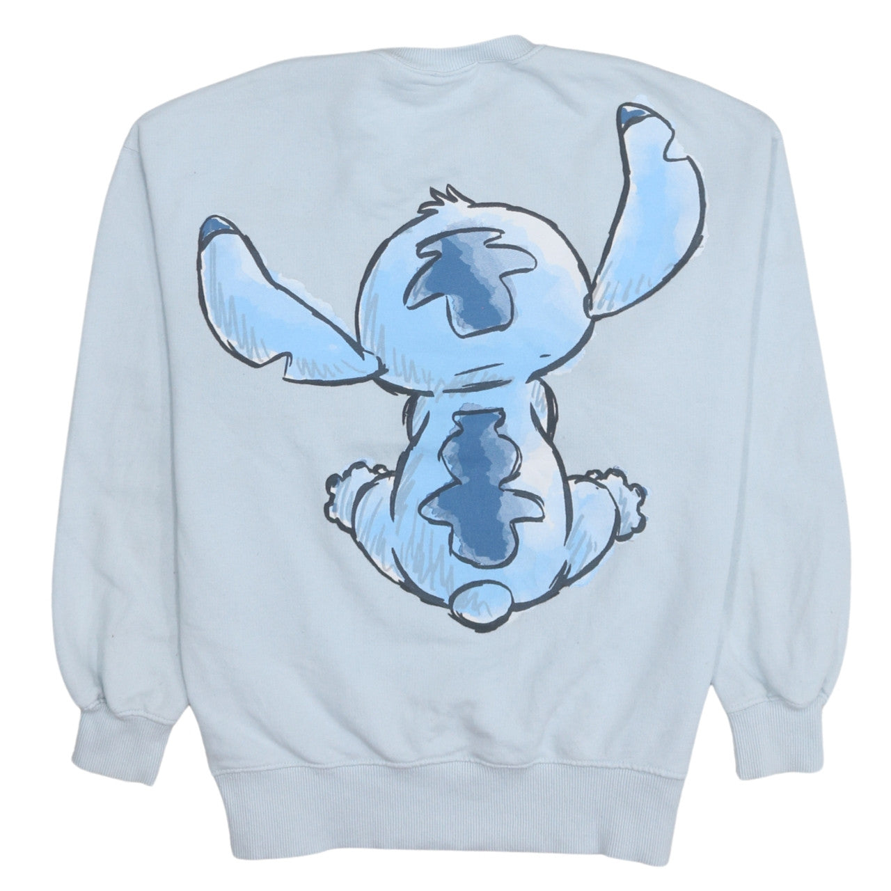 ZARA Girls Blue Stitch Disney Sweatshirt 13-14 Years Pullover Crew Neck