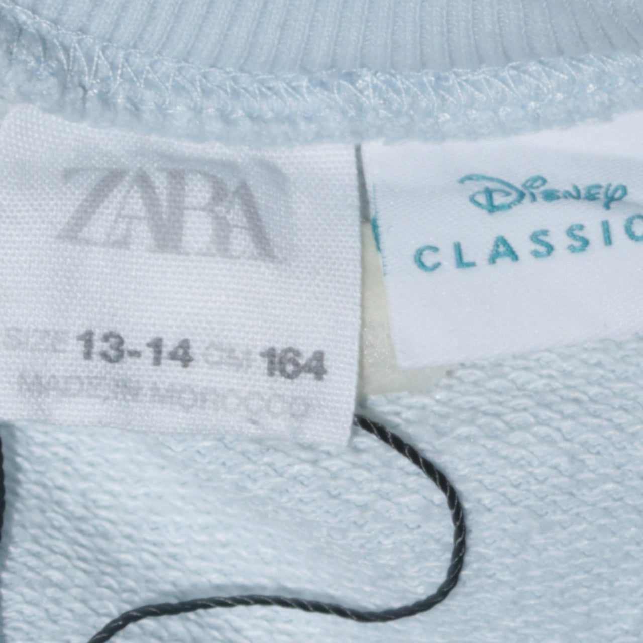 ZARA Girls Blue Stitch Disney Sweatshirt 13-14 Years Pullover Crew Neck