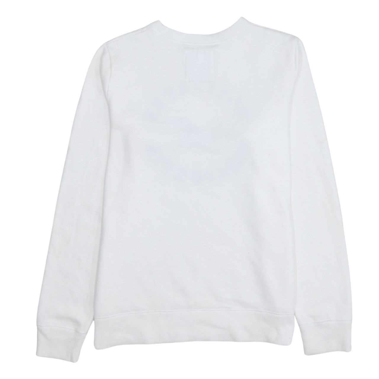 Hollister Men White Crew Neck Logo Pullover Sweatshirt S