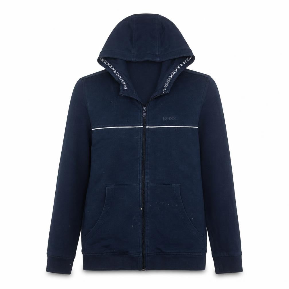 Hugo Boss Womens Navy Blue Size 14 Full Zip Hoodie Sweatshirt