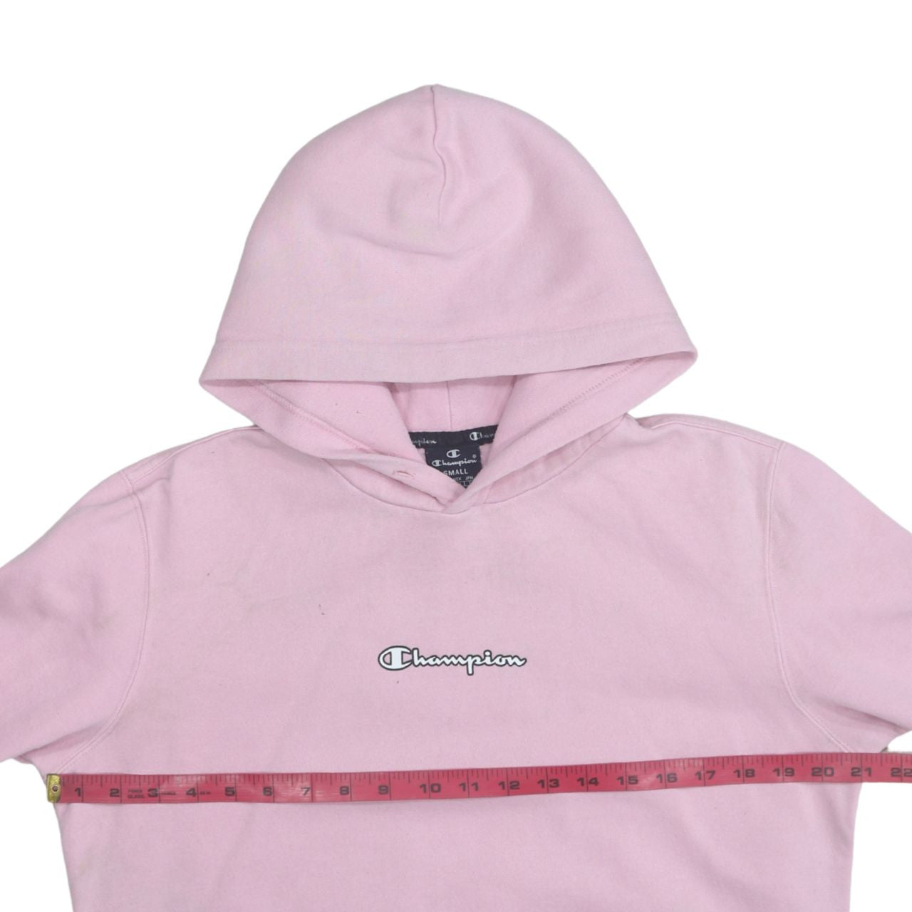 Champion Women's Pink Pullover Hoodie Small Cotton Blend Logo Sweatshirt