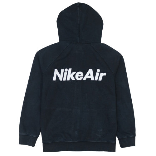 Nike Boys Black and White Full Zip Hoodie XL 158-170cm Logo Hooded Sweatshirt