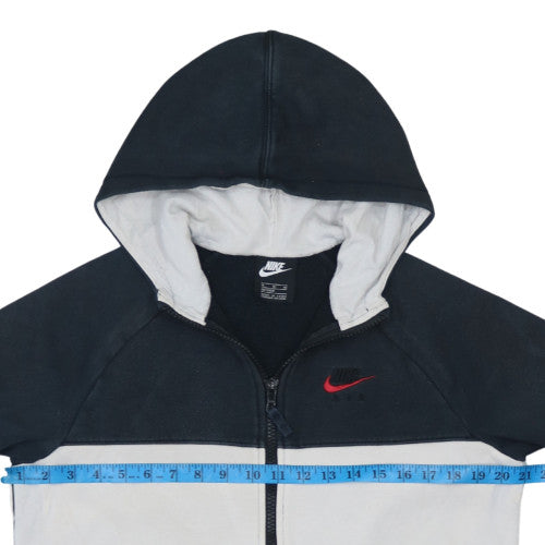 Nike Boys Black and White Full Zip Hoodie XL 158-170cm Logo Hooded Sweatshirt