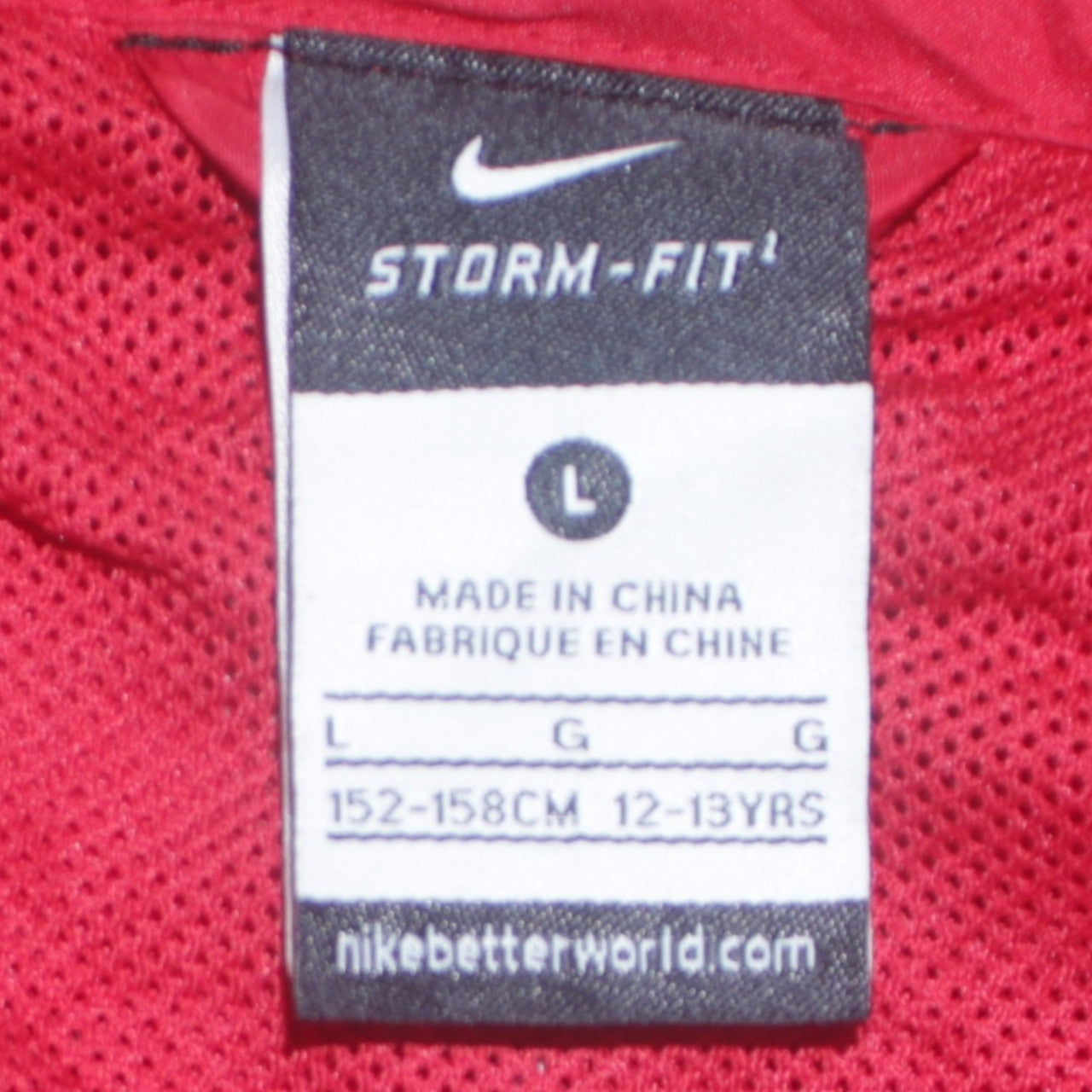 Nike Teens Red Storm-Fit Windbreaker Jacket Size L 12-13 Years