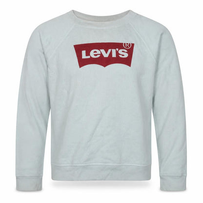Levi's Men's White Small Crew Neck Logo Sweatshirt