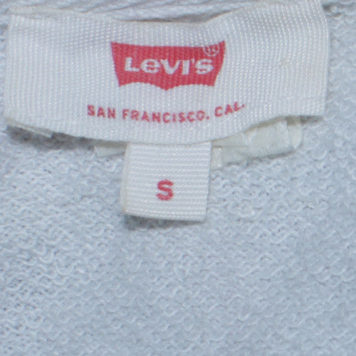 Levi's Men's White Small Crew Neck Logo Sweatshirt