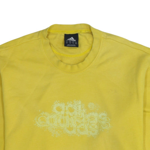 adidas Men's Yellow Pullover Sweatshirt M Graphic Logo Crew Neck
