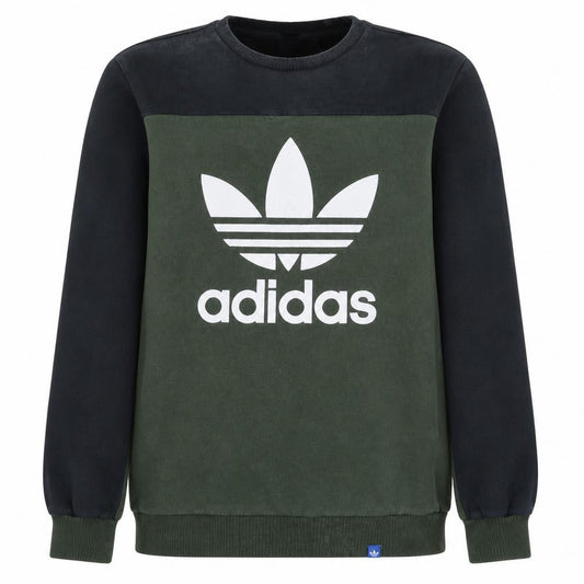 Adidas Men’s Green Crew Neck Logo Sweatshirt XS Regular Fit