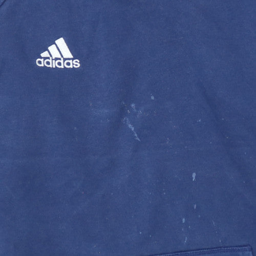 Adidas Men's Blue Pullover Hoodie Size M Fleece Sportswear