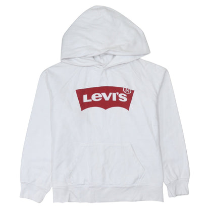 Levi's Men's White Pullover Hoodie Small Graphic Logo Sweatshirt
