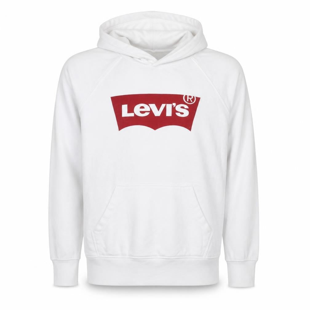Levi's Men's White Pullover Hoodie Small Graphic Logo Sweatshirt