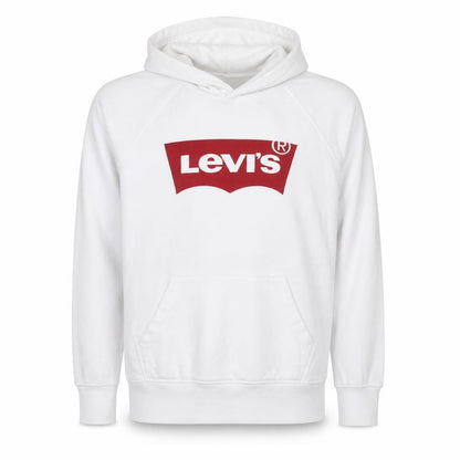 Levi's Men's White Pullover Hoodie Small Graphic Logo Sweatshirt