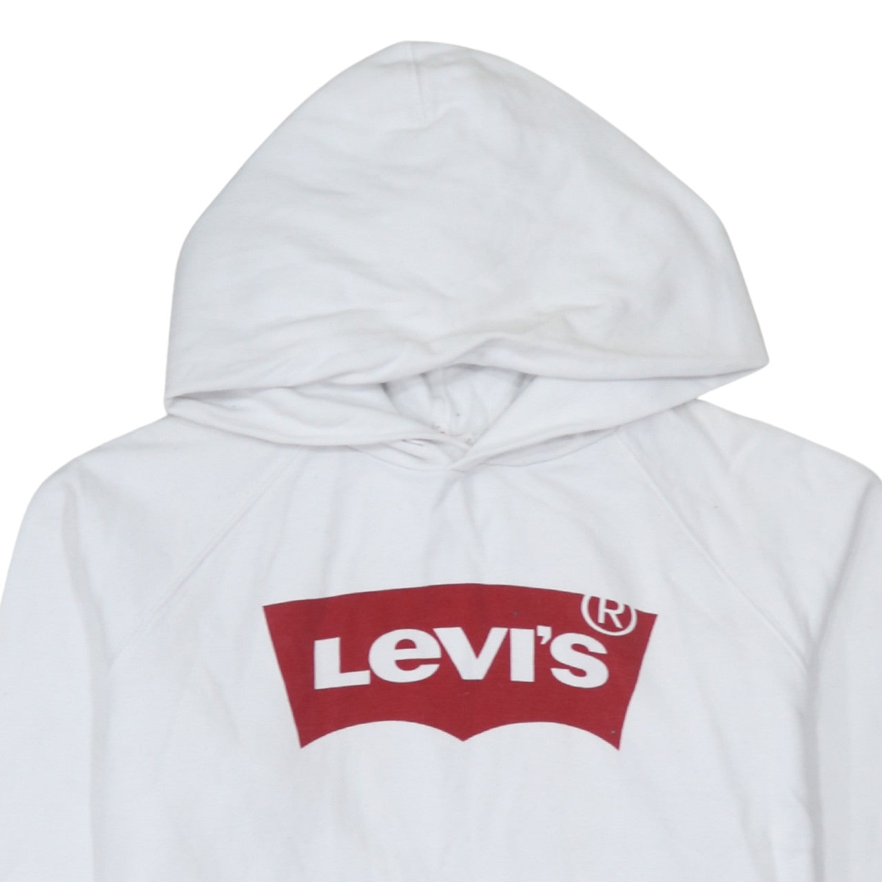 Levi's Men's White Pullover Hoodie Small Graphic Logo Sweatshirt