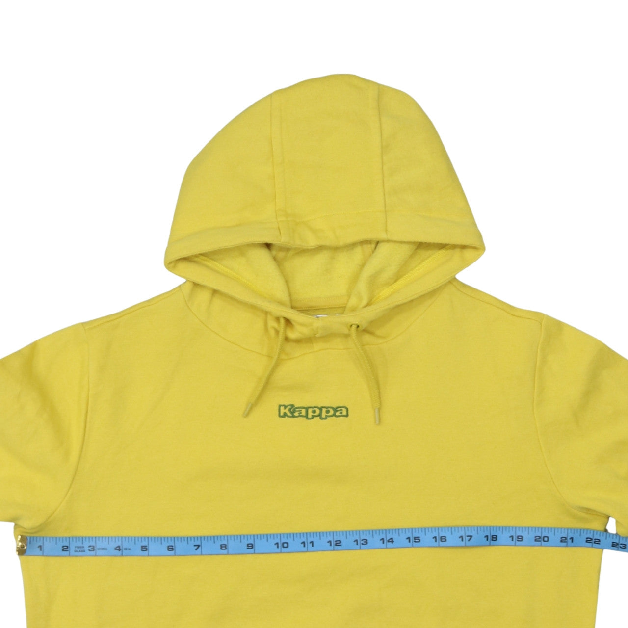 Kappa Men's Yellow Pullover Hoodie Small Logo Graphic Fleece