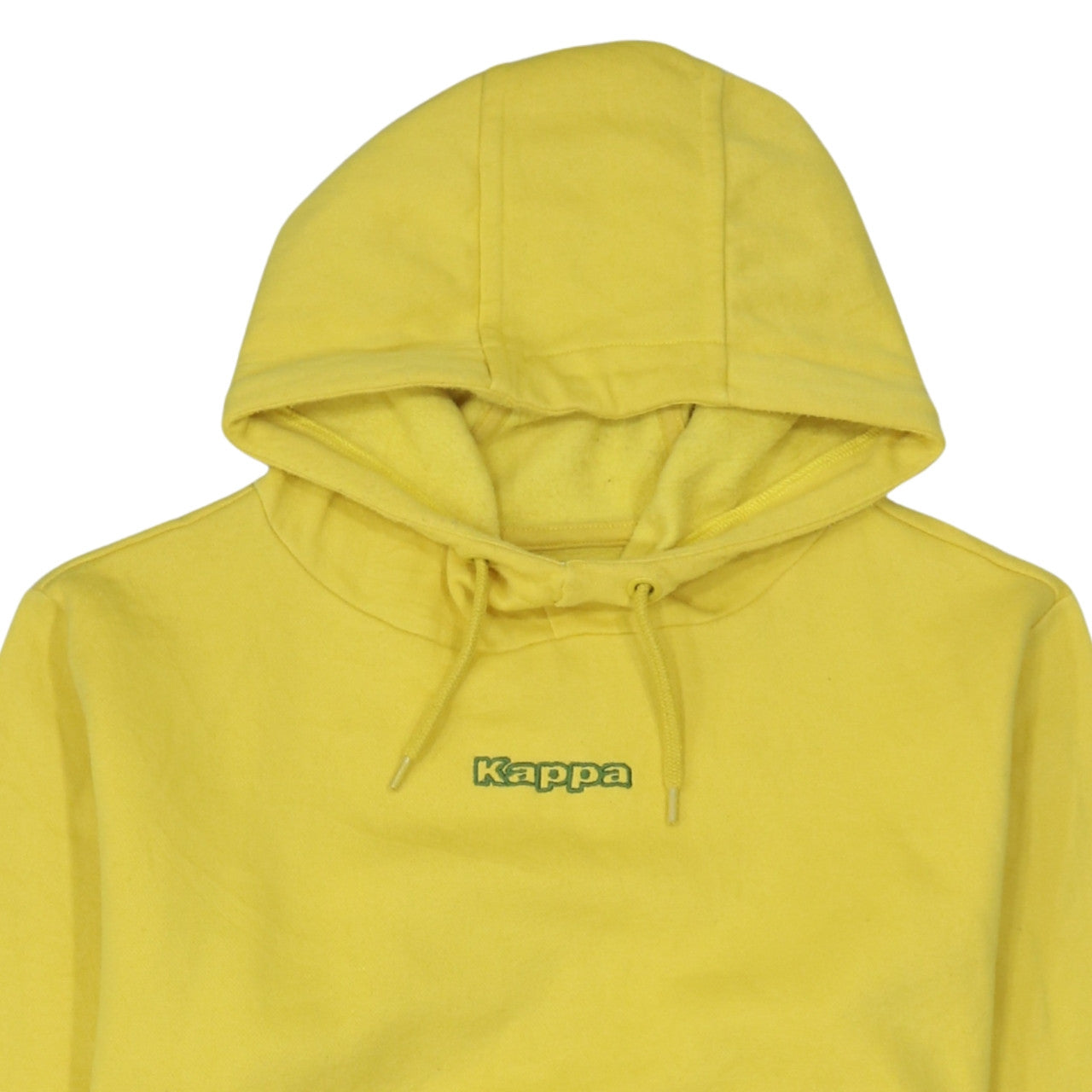 Kappa Men's Yellow Pullover Hoodie Small Logo Graphic Fleece
