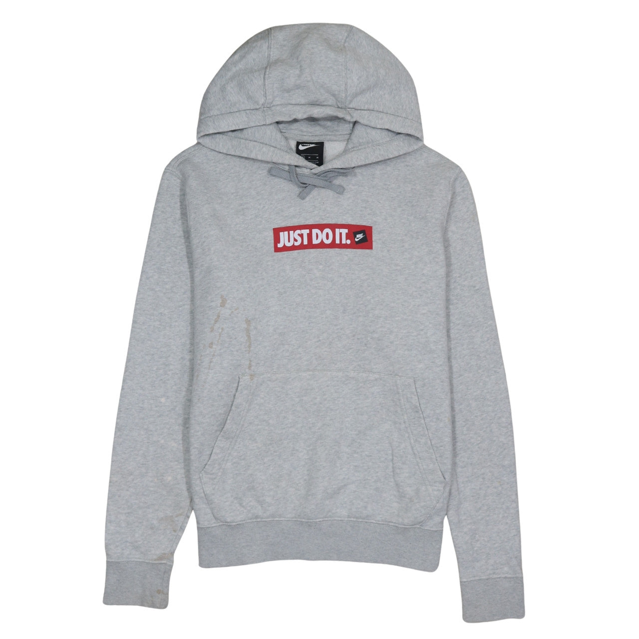 Nike Men’s Grey Pullover Hoodie Medium Just Do It Logo Fleece