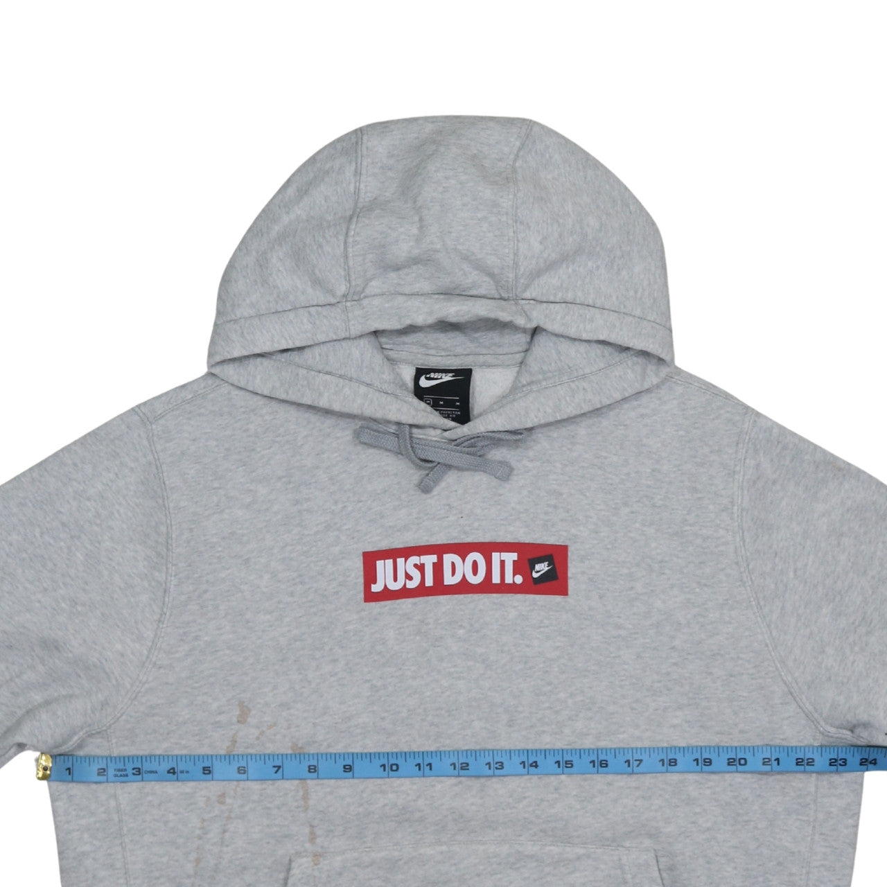 Nike Men’s Grey Pullover Hoodie Medium Just Do It Logo Fleece