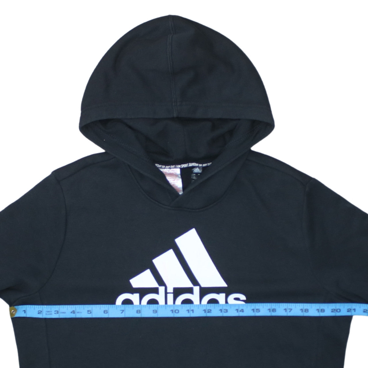 Adidas Boys Black Pullover Hoodie 14 Years Logo Sportswear Hooded Jumper