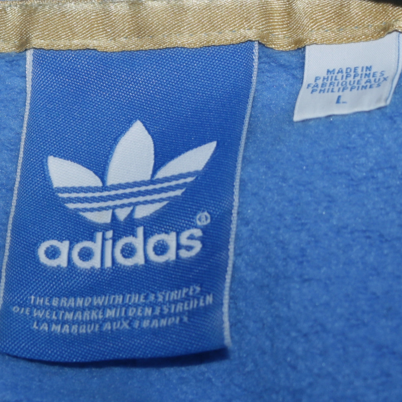 Adidas Men Blue Pullover Hoodie L Logo Graphic Sportswear