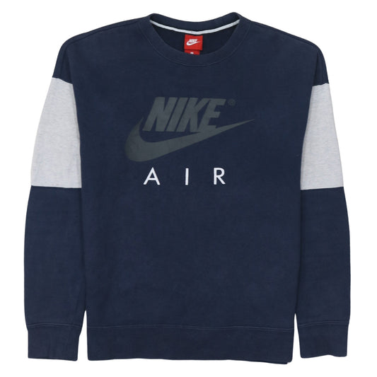 Nike Men's Blue Air Logo Crew Neck Pullover Sweatshirt Size S