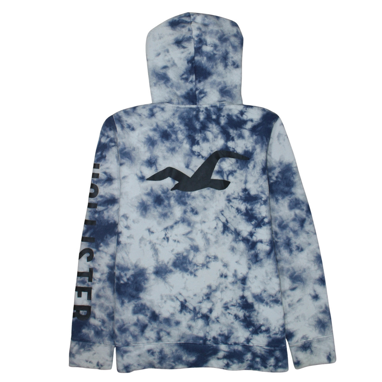 Hollister Men's Blue Tie-Dye Pullover Hoodie XL Fleece Logo