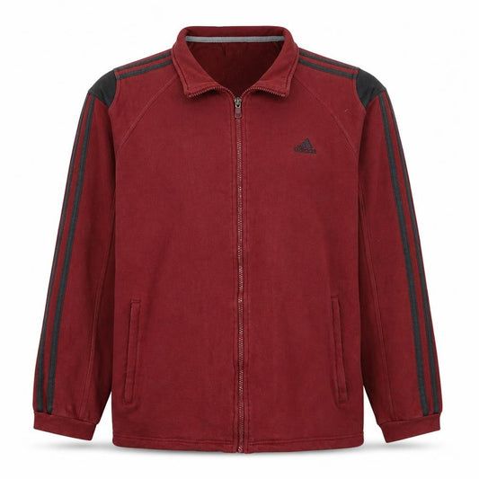 Adidas Men's Red Full Zip Sweatshirt L Regular Fit Sportswear