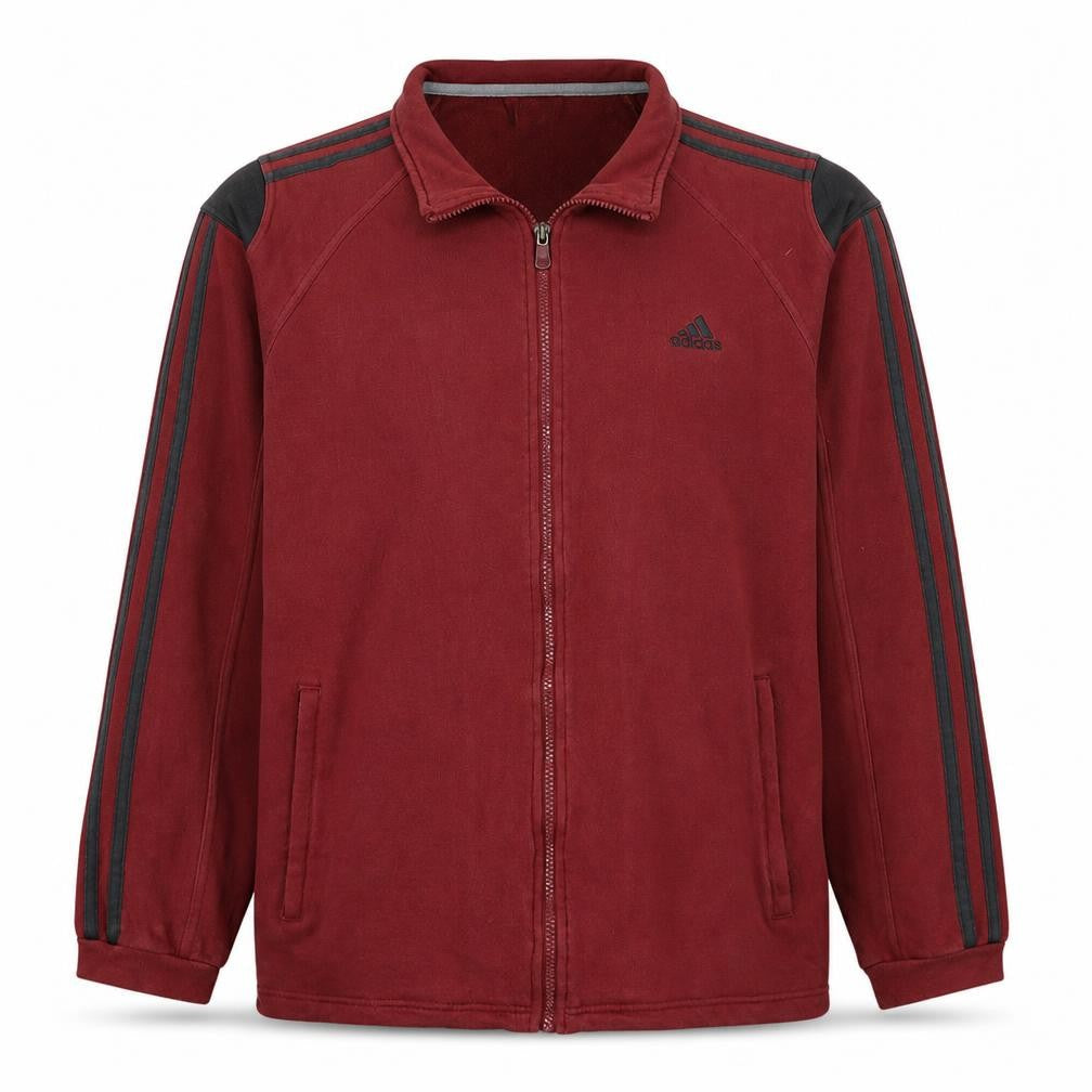 Adidas Men's Red Full Zip Sweatshirt L Regular Fit Sportswear