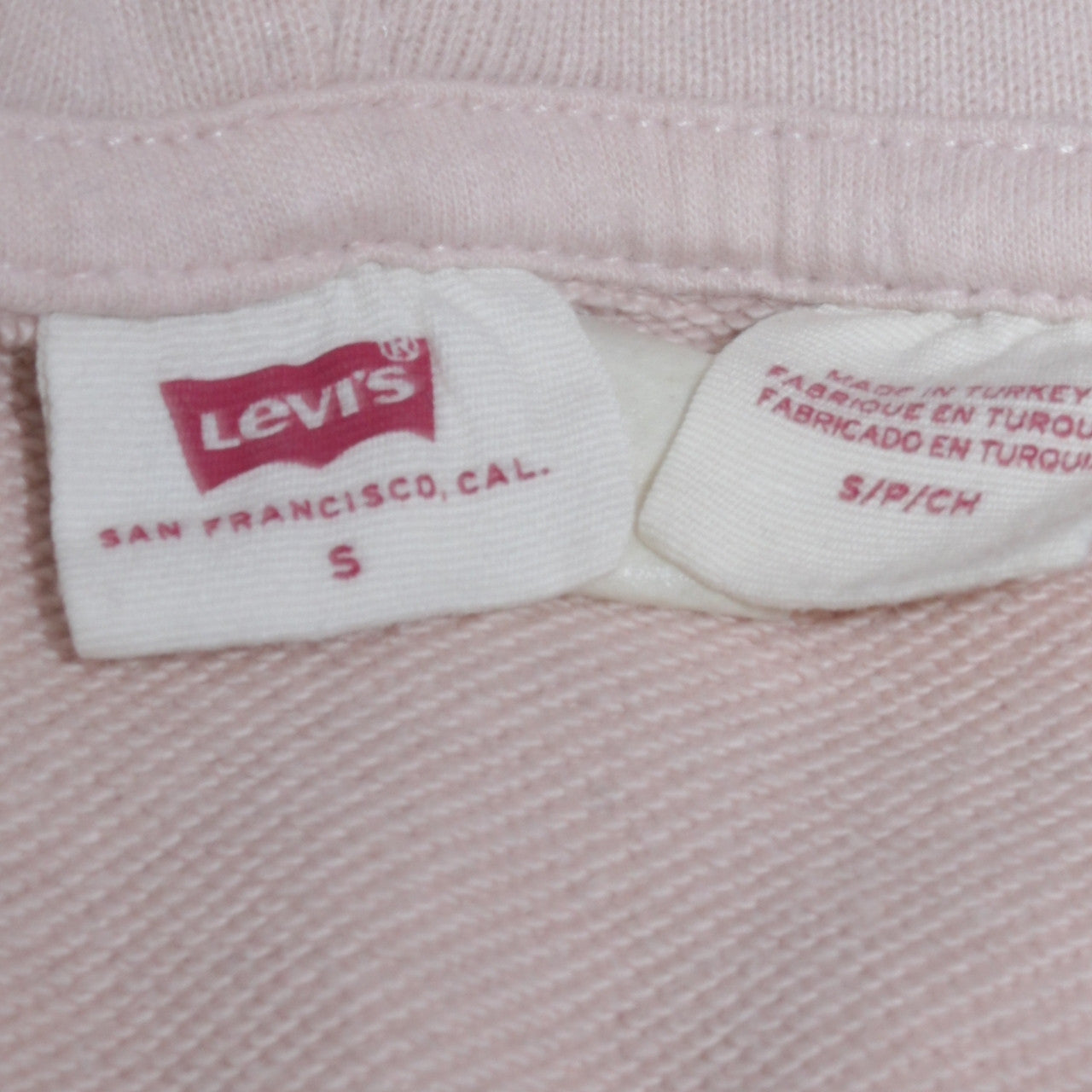 Levi's Men's White Pullover Hoodie Small Cotton Fleece Logo