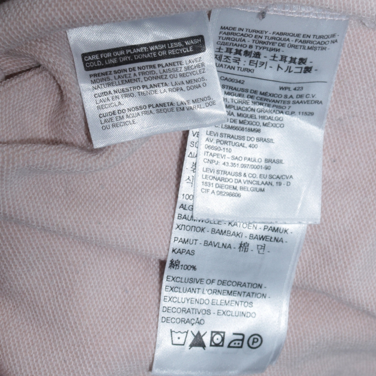 Levi's Men's White Pullover Hoodie Small Cotton Fleece Logo