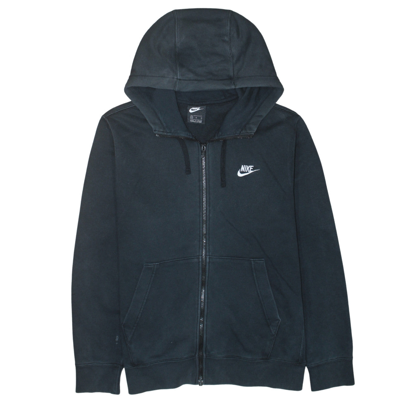 Nike Men's Black Full Zip Hoodie M Regular Fit Fleece Sweatshirt