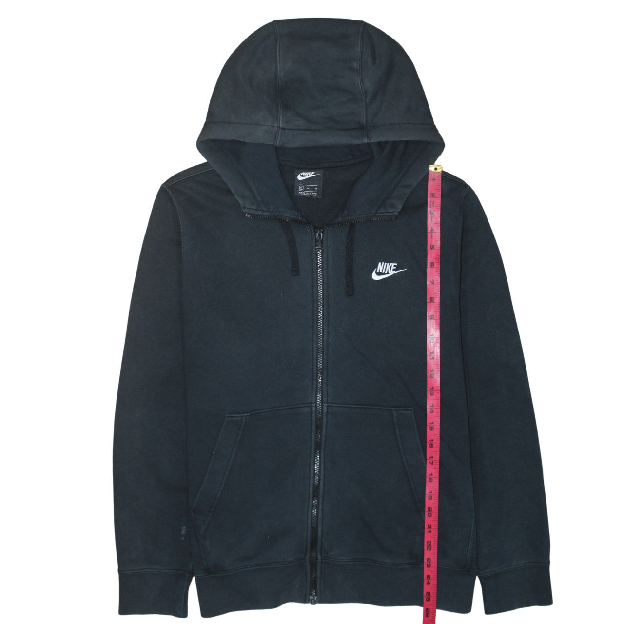 Nike Men's Black Full Zip Hoodie M Regular Fit Fleece Sweatshirt