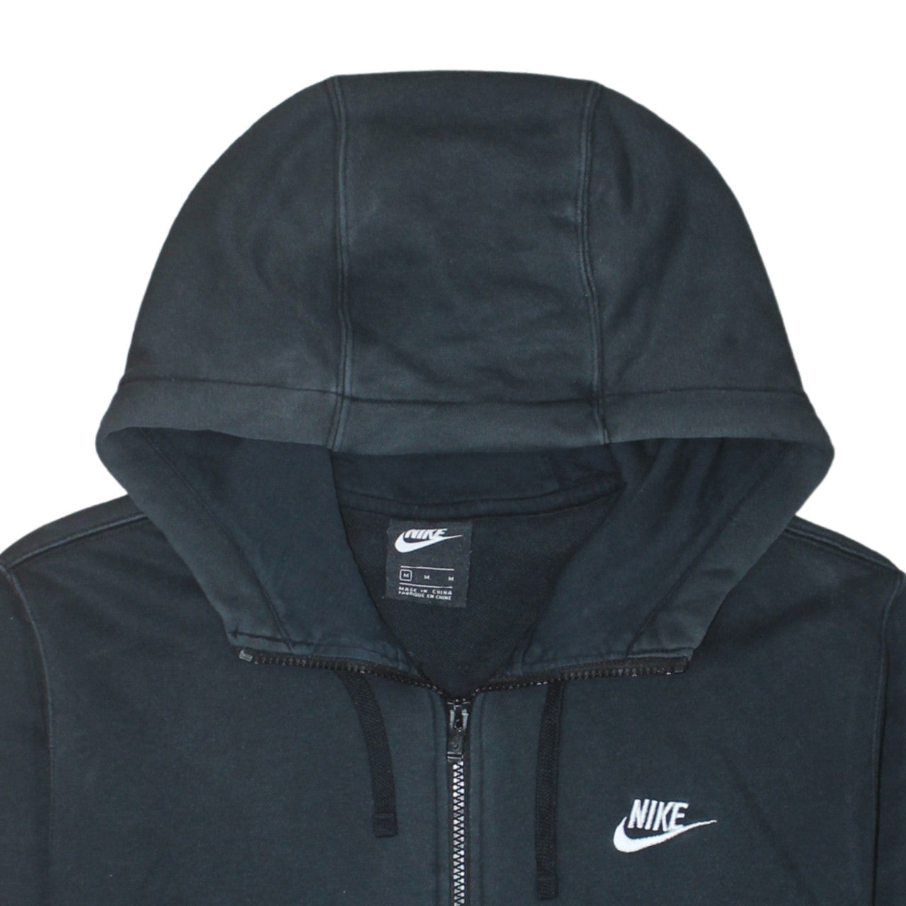 Nike Men's Black Full Zip Hoodie M Regular Fit Fleece Sweatshirt