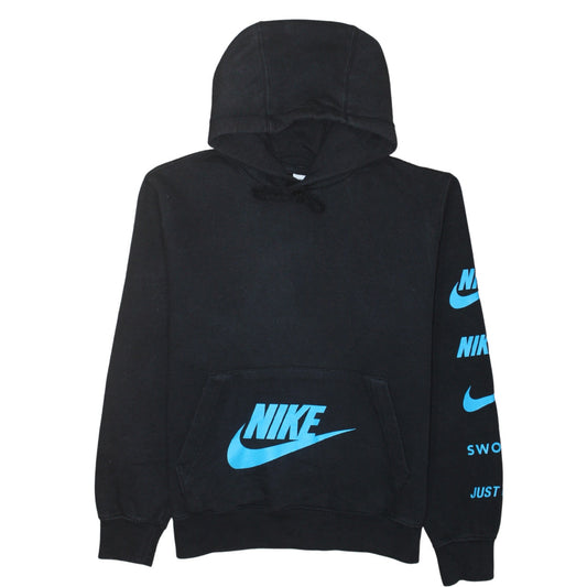 Nike Men's Black Pullover Hoodie Small Logo Graphic Sportswear