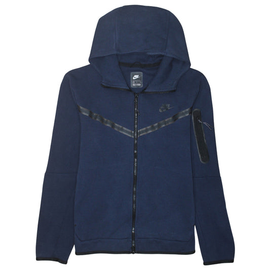Nike Men's Navy Blue Full Zip Hoodie Size M Cotton Fleece