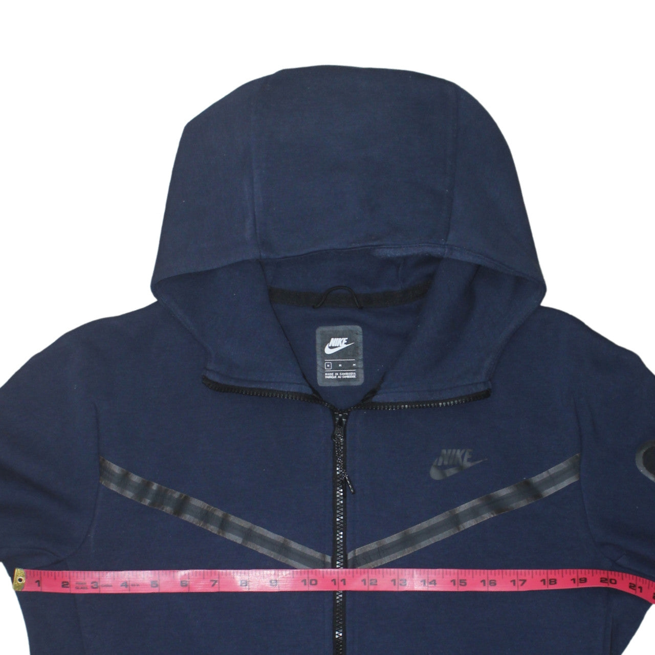 Nike Men's Navy Blue Full Zip Hoodie Size M Cotton Fleece
