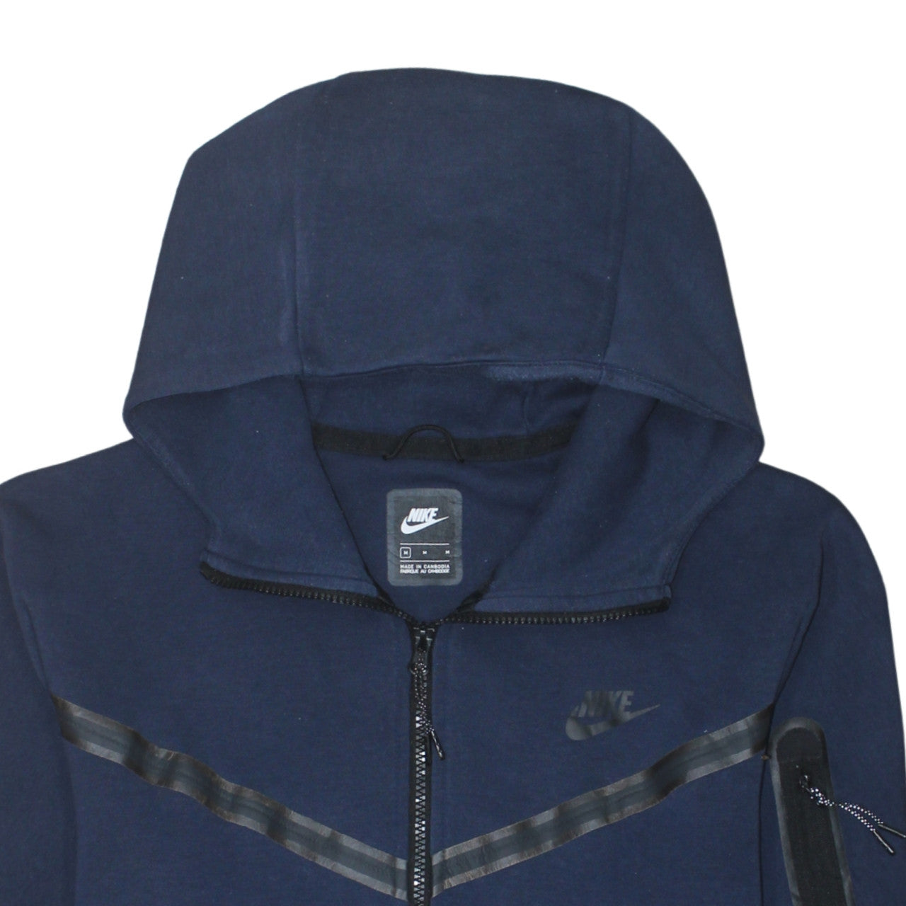 Nike Men's Navy Blue Full Zip Hoodie Size M Cotton Fleece