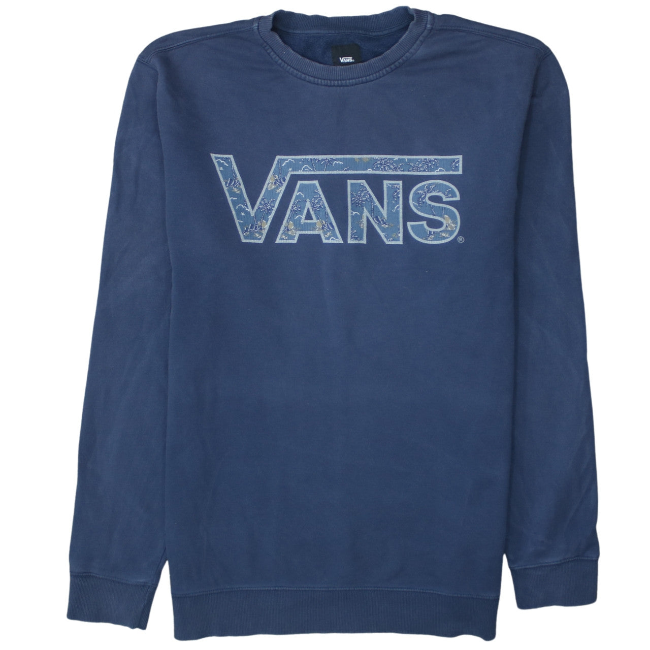 Vans Mens Blue Crew Neck Pullover Sweatshirt Size L Graphic Print