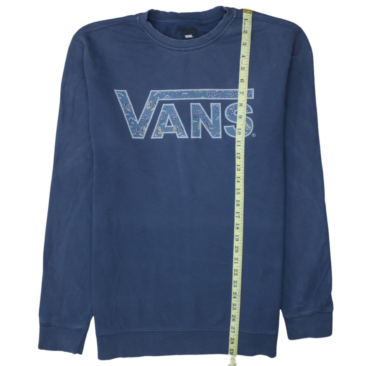 Vans Mens Blue Crew Neck Pullover Sweatshirt Size L Graphic Print