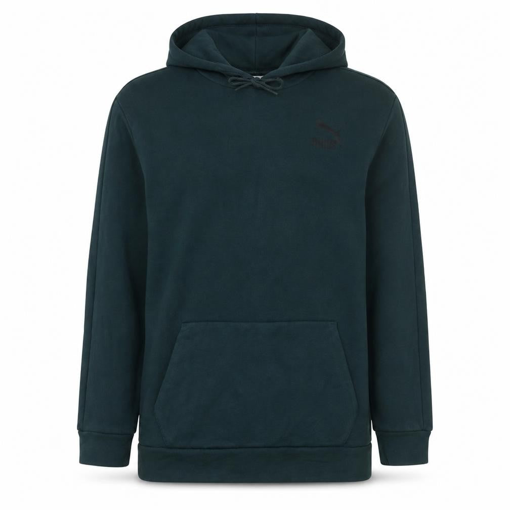 Puma Men’s Green Pullover Hoodie Size L Fleece Regular Fit